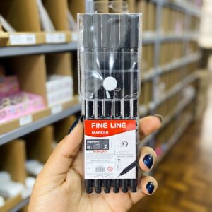 Caneta Fine Liner Marker PRETA 6 und - IMPORTADO - BLISTER