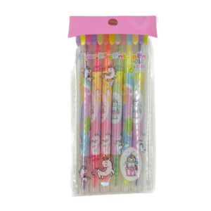 Marca Texto 2 Pontas Unicórnio Estampado - Kit 6 Cores