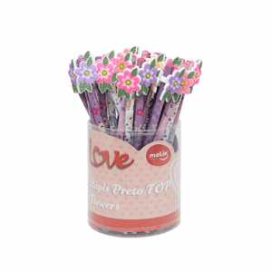 Lápis Preto Top Love Flowers Molin