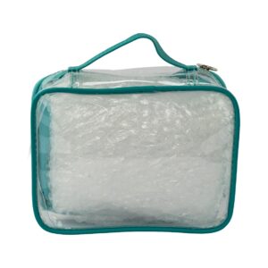 Necessaire Maleta Transparente Verde Escuro "SEJA ABSURDAMENTE FELIZ!" 22x8x16cm - FLORIE - UND
