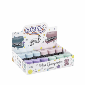 Grampeador plástico mini Soul pastel - BRW - CX 12 UND