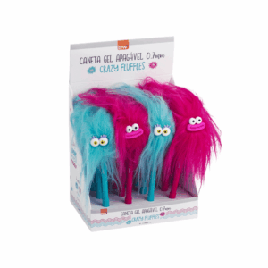 Caneta Esferográfica Gel Apagável 0,7 mm Cabeluda Crazy Fluffles - BRW - CX 12UND