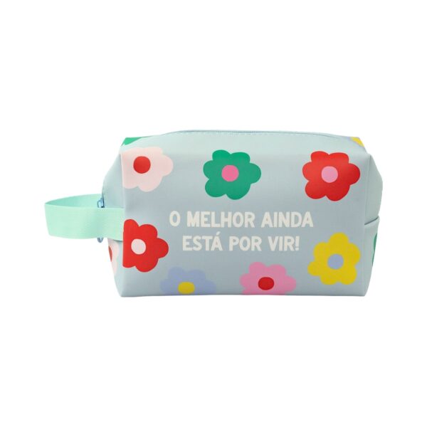 Bolsinha Azul "O MELHOR AINDA ESTÁ POR VIR!" 20x8x12cm - FLORIE - UND