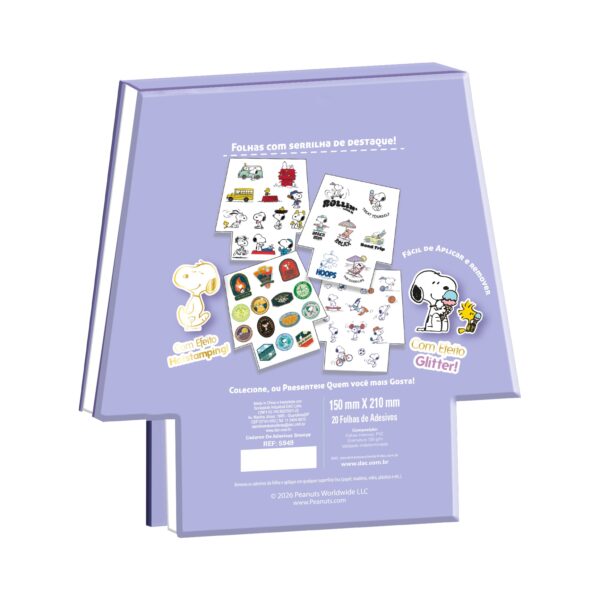 Caderno de Adesivos 20 Fls com 200 Adesivos Snoopy - DAC
