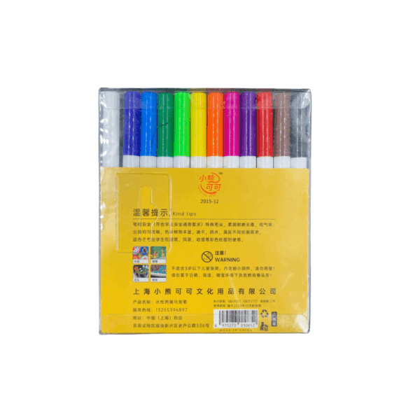 Marcador Permanente Colorido - Kit 12 Cores