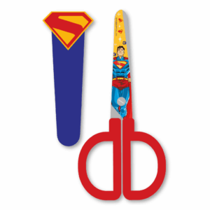Tesoura Escolar Estampada C/ Capa Superman - LEO e LEO - BLISTER
