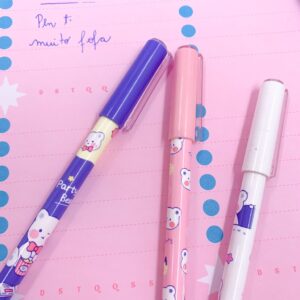 Caneta Apagável Azul Estampada Ursinho Fofo - Cx 6 Und