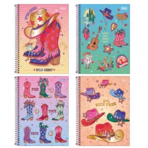 Caderno Espiral Capa Dura Universitário Connect 1 Matéria West Girl Tilibra