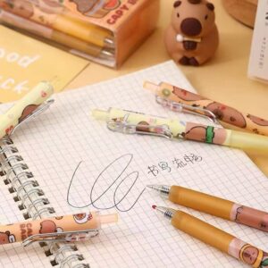 Caneta Clic Esferográfica Preta Capivara - Kit 6 Und