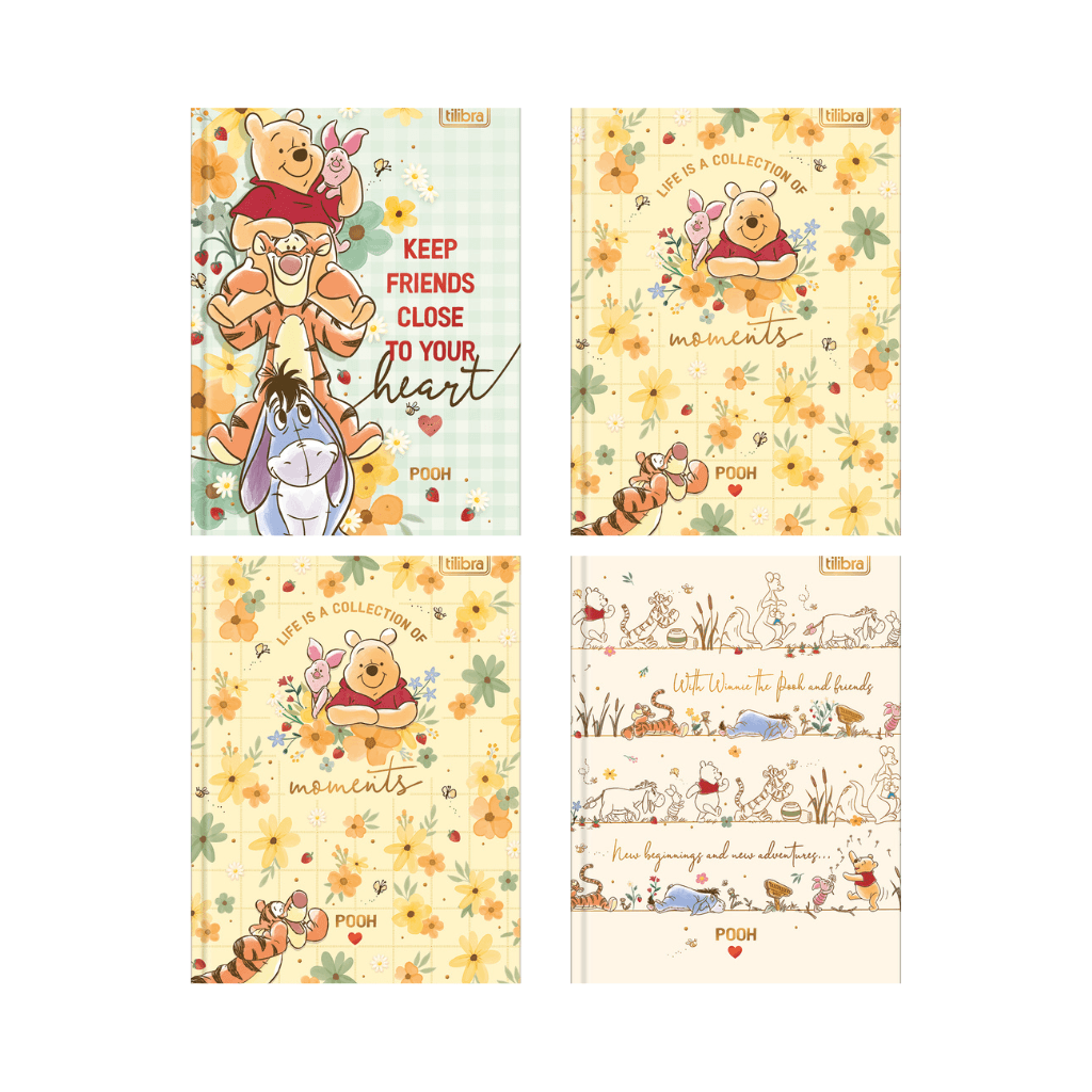 Caderneta Costurada LUXO 96 fls Petit URSINHO POOH - TILIBRA - UND