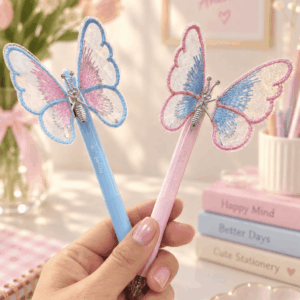 Caneta Esferográfica Premium Apagável Borboleta 3D 0.5 mm - IMPORTADO - UND