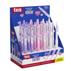 Caneta Gel Retrátil 0.5mm Heart Coração - TRIS - UND