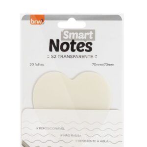 Bloco Smart Notes 70X70mm Transparente Coração BRW