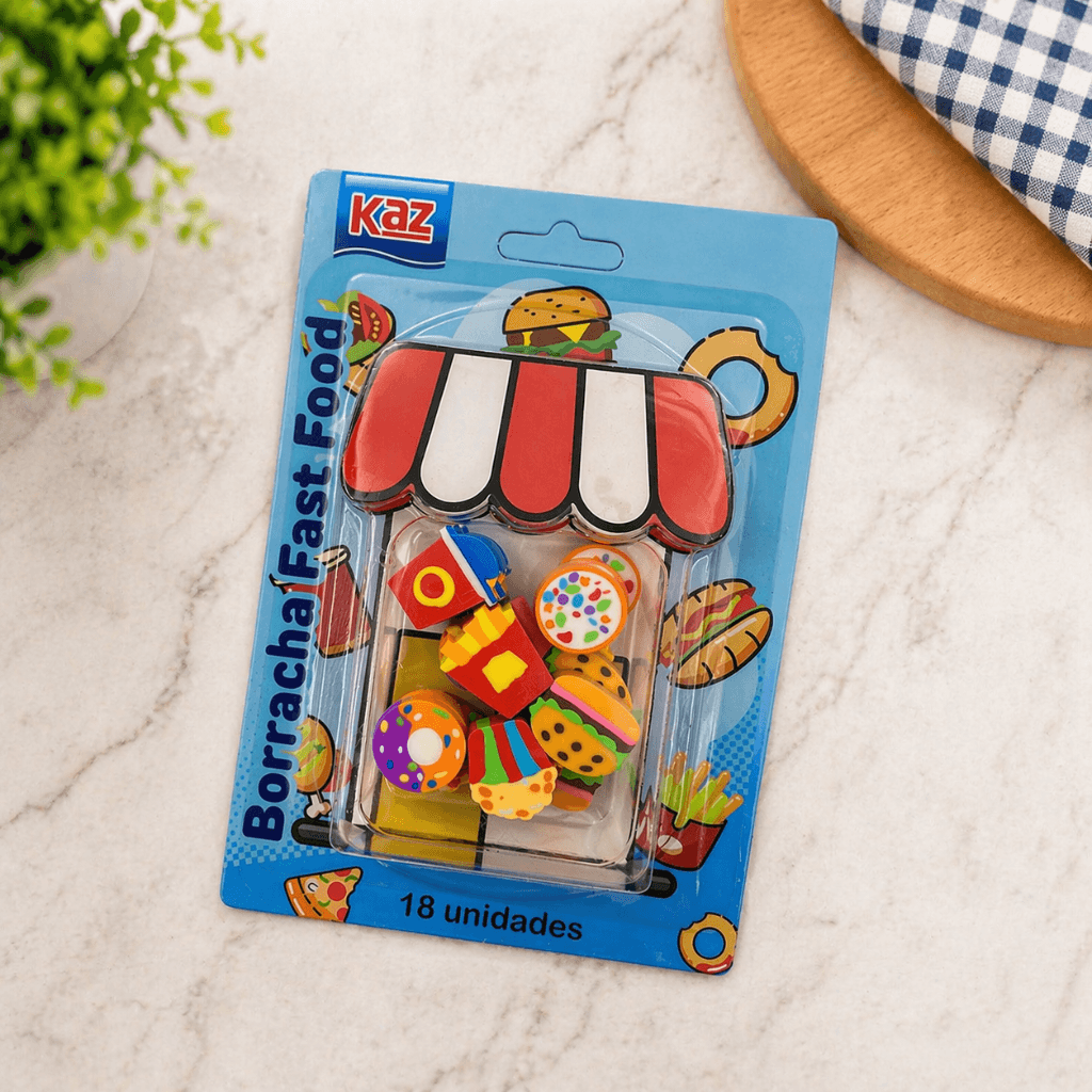 Borracha Fantasia Fast Food Mini 18 Peças - KAZ - BLISTER