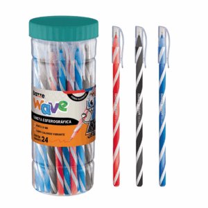 Caneta Esferográfica Wave 1.0 Cores Clássicas - Pote 24 Und