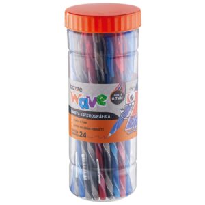 Caneta Esferográfica Wave 0.7 Cores Clássicas - Pote 24 Und
