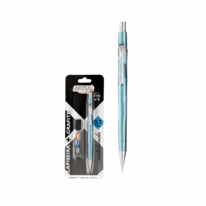 Kit Lapiseira Técnica Metálica Azul 0.7mm + Grafite - BRW - BLISTER