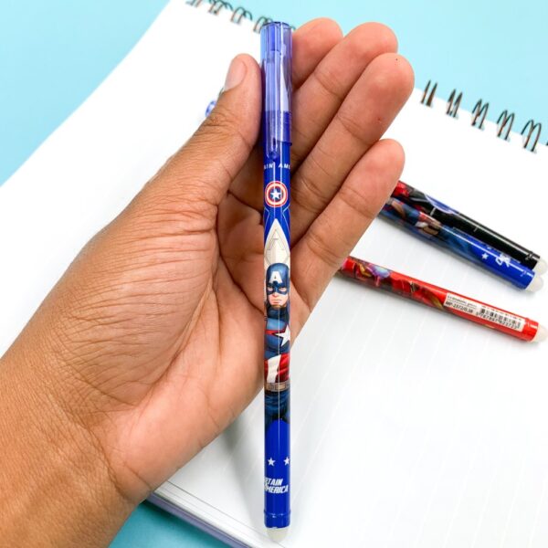 Caneta Estampada Apagável Super Heróis - PACOTE 6 UND