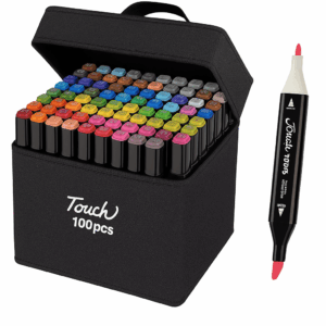 Caneta TOUCH Marcador Ponta Dupla PARA COLORIR - MALETA 100 CORES
