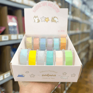 Fita Washi Tape PASTEL c/ Cortador 15mmx2m - IMPORTADO - UND