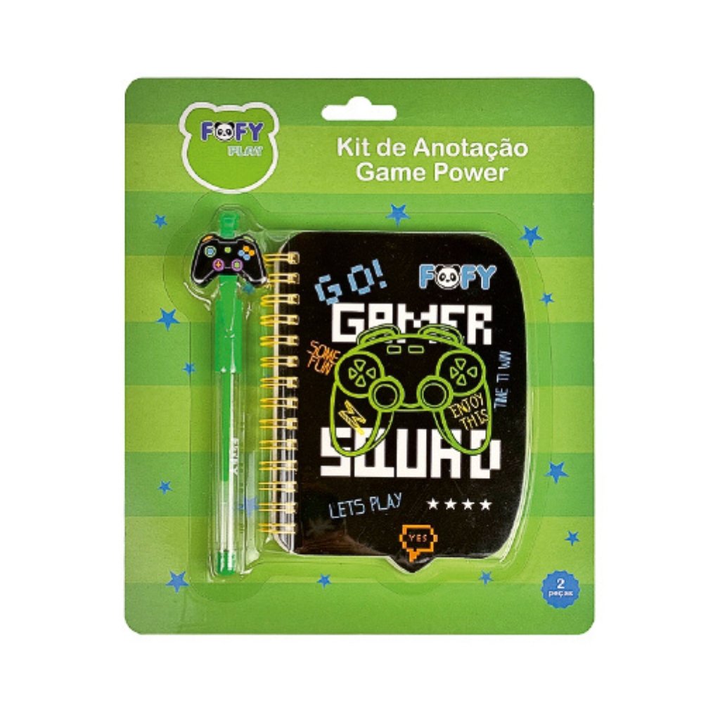 KIT de Anotações GAME POWER 2 Peças - FOFY - BLISTER