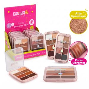 Make Paleta Sombras POP 8 Cores 13g - BRILHAE - UND