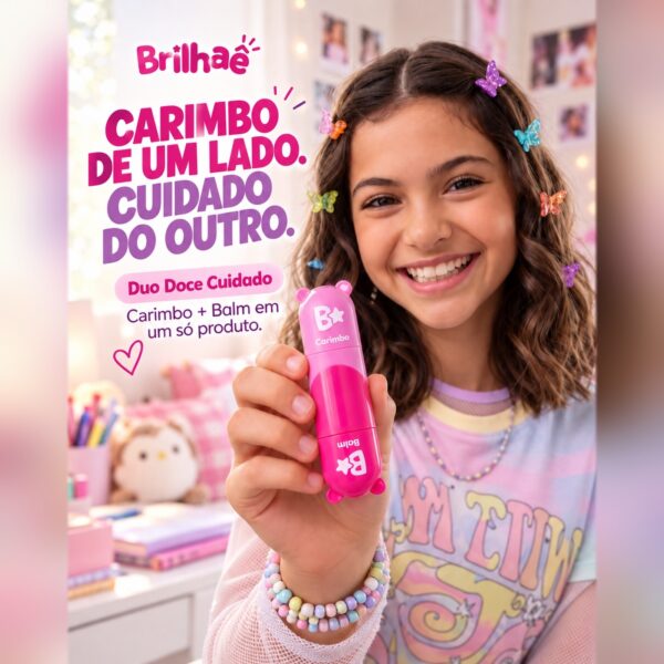 Make Carimbo + Lip Balm Duo Doce Cuidado - BRILHAE - UND
