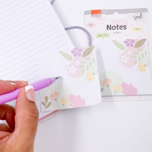 Bloco Smart Notes 76x76mm Botânica BRW - KIT 4 UND
