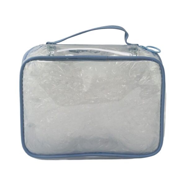 Necessaire Maleta Transparente Azul "FELICIDADE QUE CABE AQUI" 22x8x16cm - FLORIE - UND