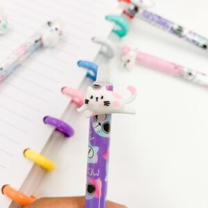 Caneta Clic Apagável Gatinho Meow - PACOTE 4 UND