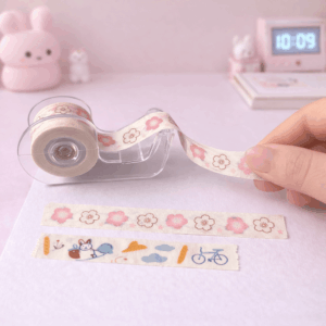 Kit 2 Mini Fitas Washi Tapes + Cortador Lovely 1,2mmx 2m - IMPORTADO - BLISTER