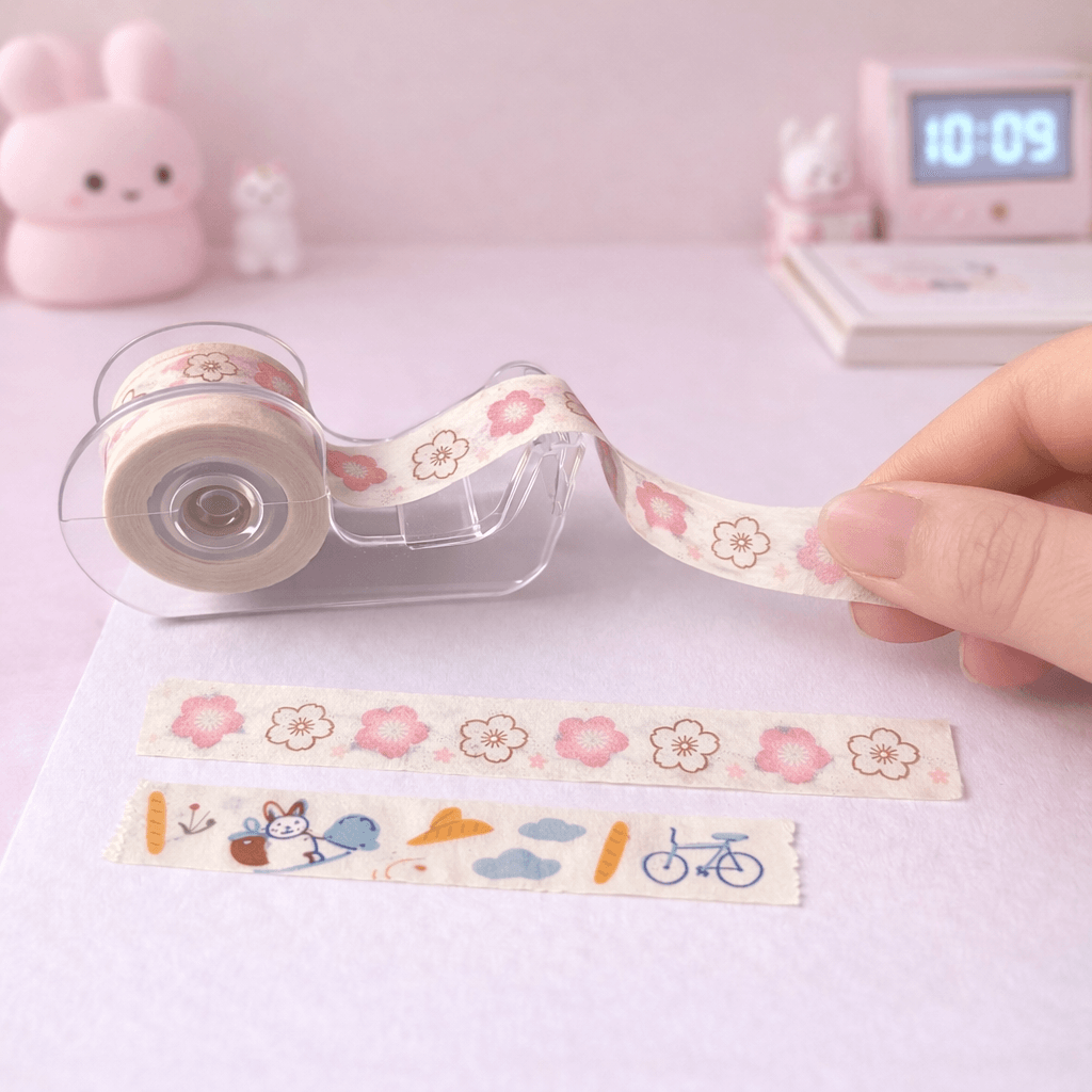 Kit 2 Mini Fitas Washi Tapes + Cortador Lovely 1,2mmx 2m - IMPORTADO - BLISTER