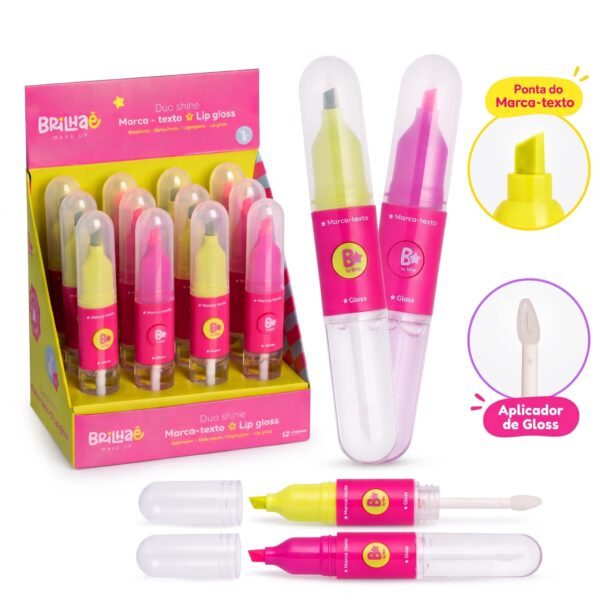 Make Marca-Texto + Lip Gloss Duo Shine - BRILHAE - UND