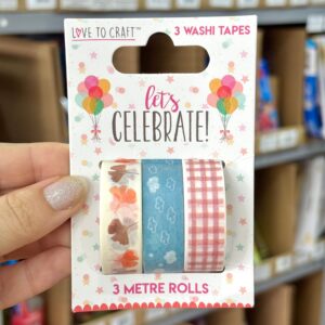 Kit c/ 3 Fitas Washi Tapes Let's Celebrate 15mmx3m - IMPORTADO - BLISTER