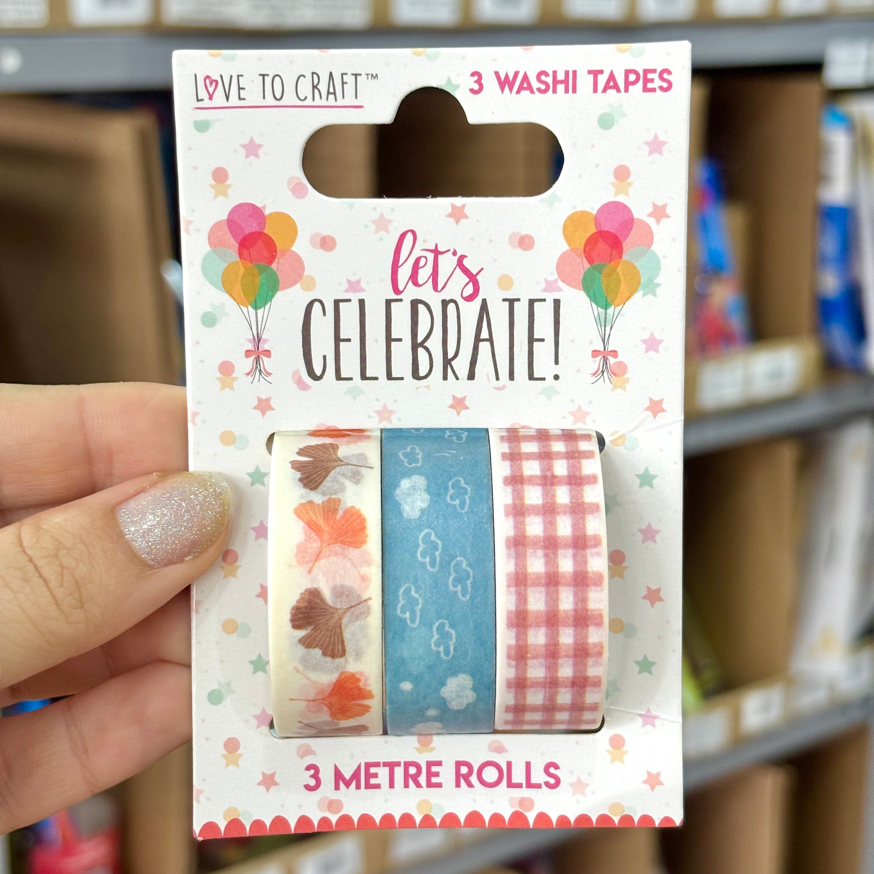 Kit c/ 3 Fitas Washi Tapes Let's Celebrate 15mmx3m - IMPORTADO - BLISTER