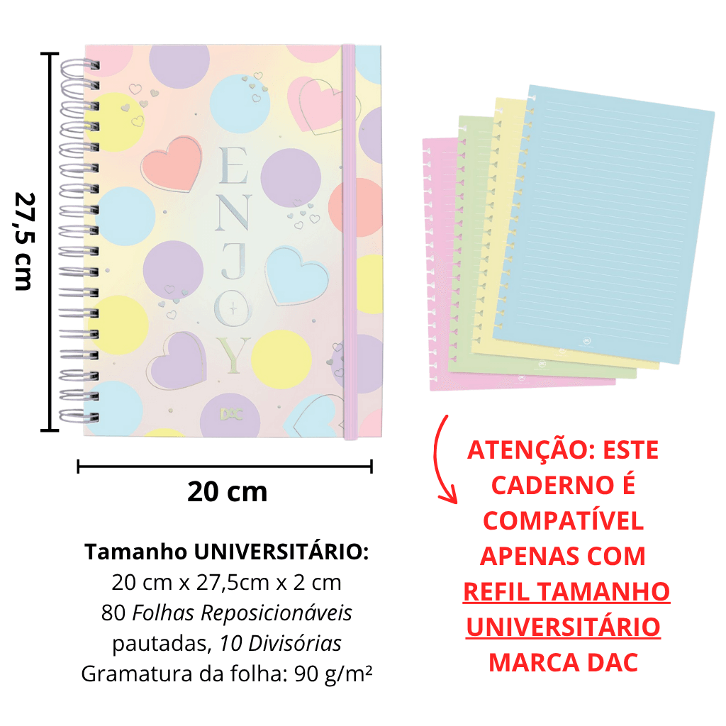 Caderno Smart Universitário 10 Divisórias Enjoy 80 fls - DAC
