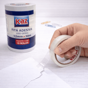 Fita Adesiva Transparente 12x30cm - KAZ - PACK 10 Rolos