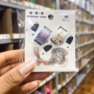 Kit 2 Mini Fitas Washi Tapes + Cortador Lovely 1,2mmx 2m - IMPORTADO - BLISTER