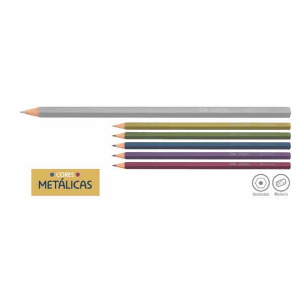 Lápis de Cor Criatic Metálico 6 Cores CIS - BLISTER