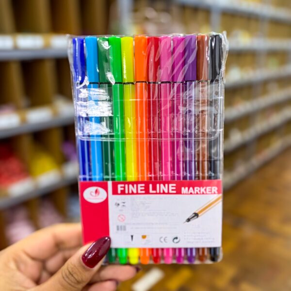 Caneta Fine Liner Color 12 Cores - IMPORTADO - BLISTER