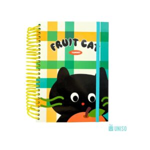 Caderno A5 Espiral Pautado Gato Curioso 15,4 x 21,2cm 160 folhas - UNISO - UND