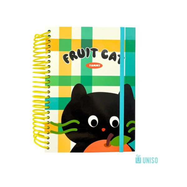 Caderno A5 Espiral Pautado Gato Curioso 15,4 x 21,2cm 160 folhas - UNISO - UND