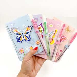 Mini Caderno Espiral Borboleta c/ Caneta