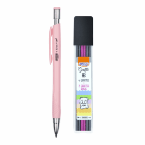 Lapiseira 2.0mm com 6 Grafites BRW - Rosa Pastel - BLISTER C/ 1UN