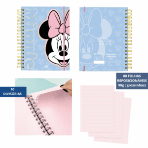 Caderno Smart Universitário 10 Divisórias Minnie Azul 80 fls - DAC