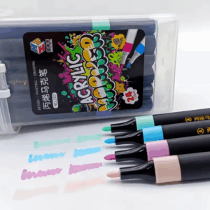 Marcador ACRÍLICO para COLORIR - MALETA Transparente 24 CORES