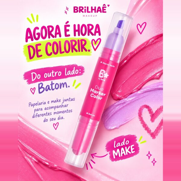 Make Marca-Texto + Lip Stick Duo Color - BRILHAE - UND