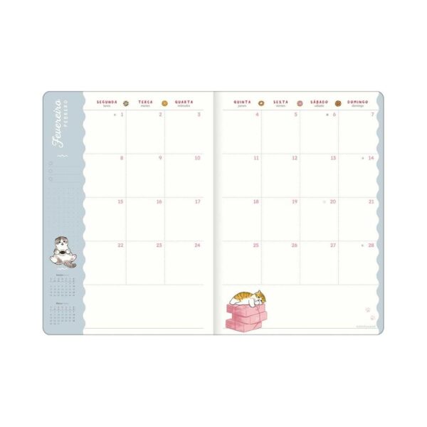 Planner 2027 Grampeado Gato Mofusand 17,8x25,4cm - TILIBRA - UND
