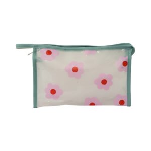 Necessaire Dia a Dia Transparente Verde Flores 26x6x16cm - FLORIE - UND