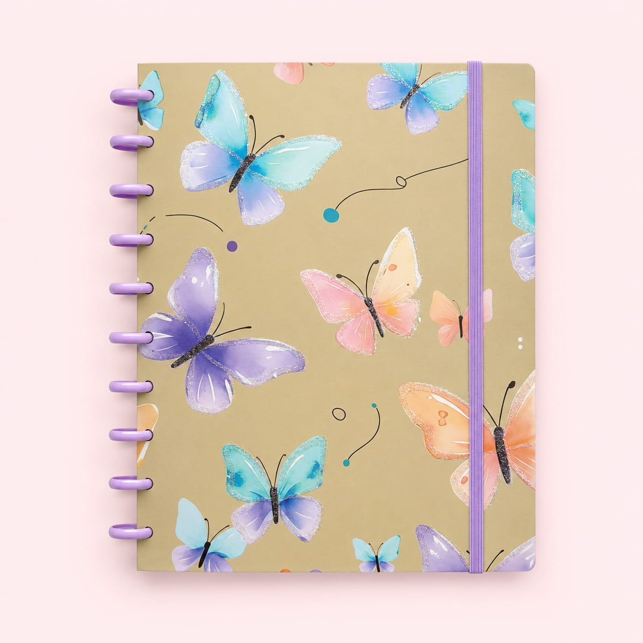 Caderno de Disco Borboletas 10 Discos 18,5x25,2cm 80 fls - IMPORTADO - UND
